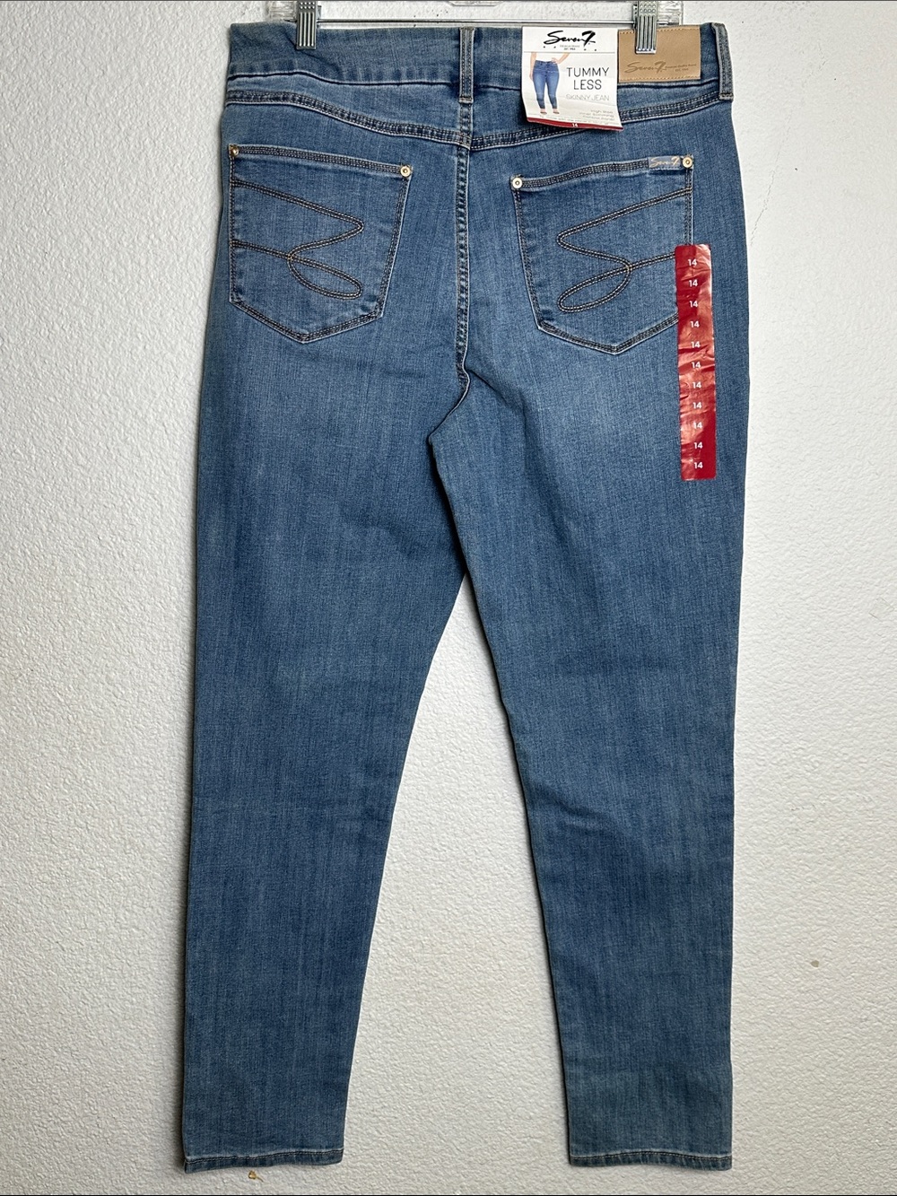 NEW Seven for all Mankind Tummyless Skinny Jeans High Rise Womens Size 14